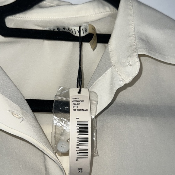 Alice + Olivia slik button down shirt size XS new - Picture 6 of 9